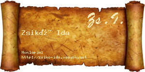 Zsikó Ida névjegykártya